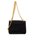 Shoulder Bag Classic Mini Timeless Square Flap Black Satin Canvas