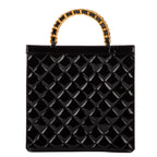 Handbag Tote Chain top handle Black Patent Leather