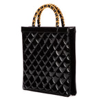 Handbag Tote Chain top handle Black Patent Leather