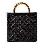 Handbag Tote Chain top handle Black Patent Leather