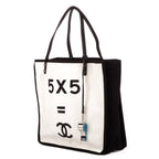 Bolso de Hombro Tote 5x5=CC Lona de Tela Blanca