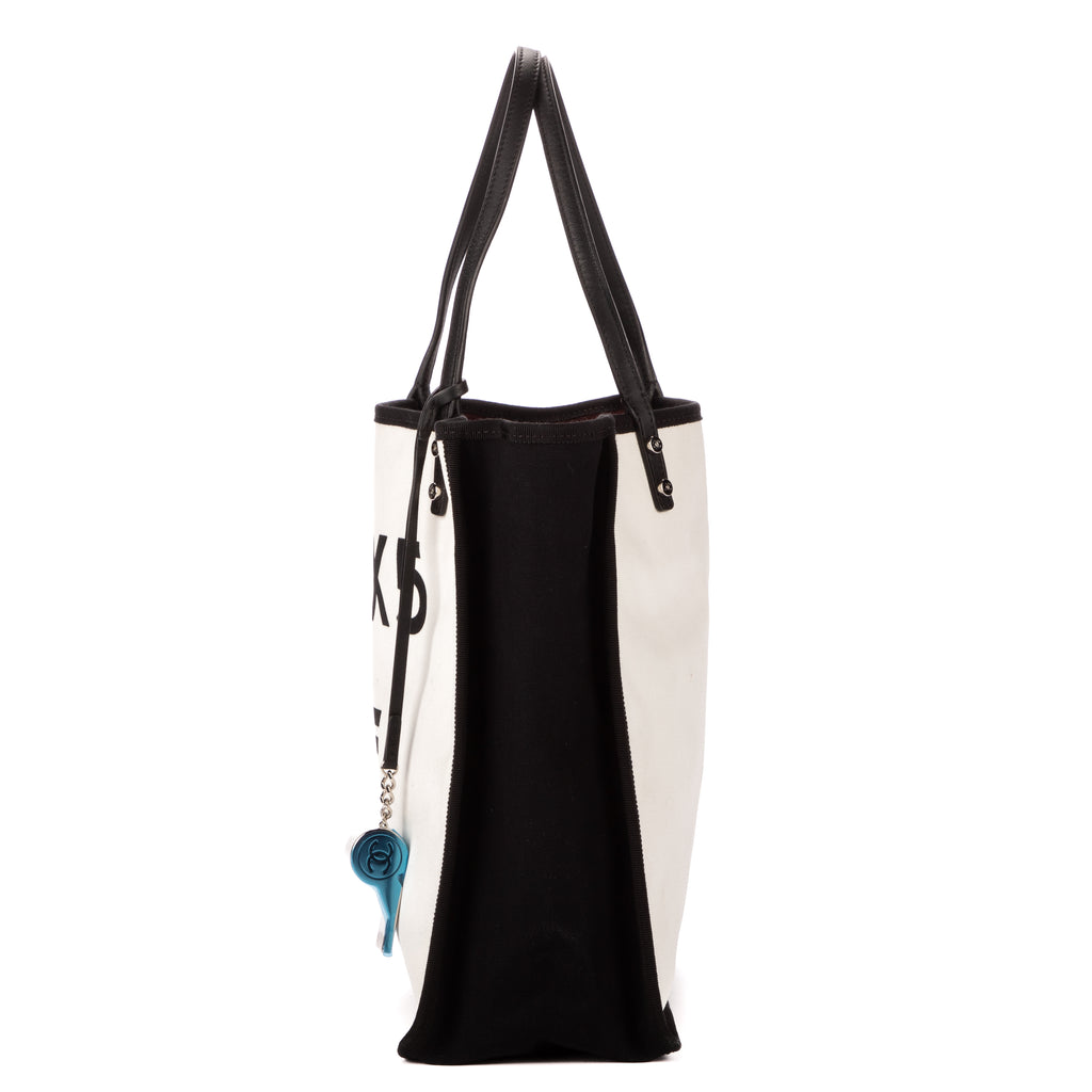 Bolso de Hombro Tote 5x5=CC Lona de Tela Blanca