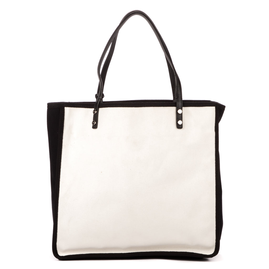 Bolso de Hombro Tote 5x5=CC Lona de Tela Blanca