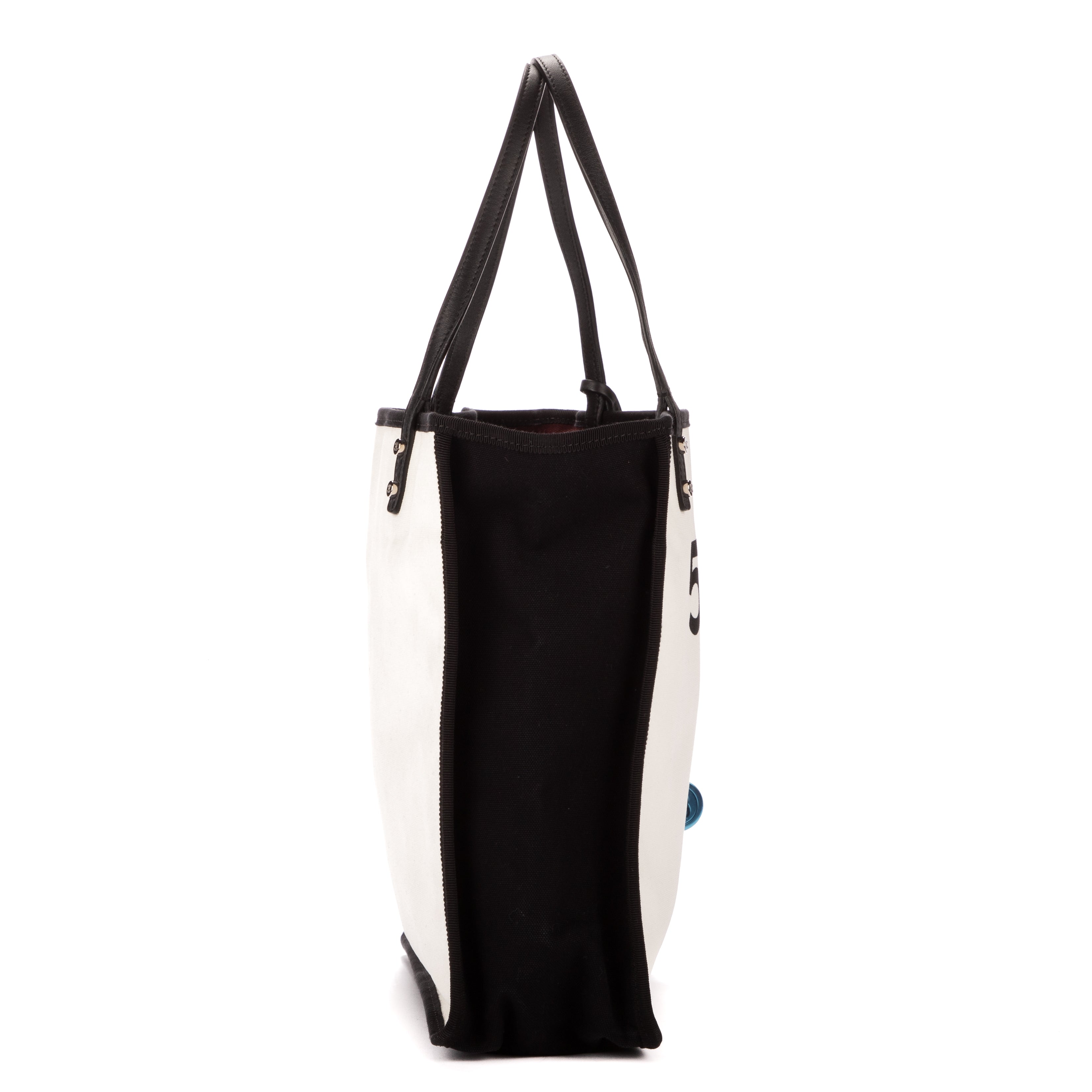 Bolso de Hombro Tote 5x5=CC Lona de Tela Blanca