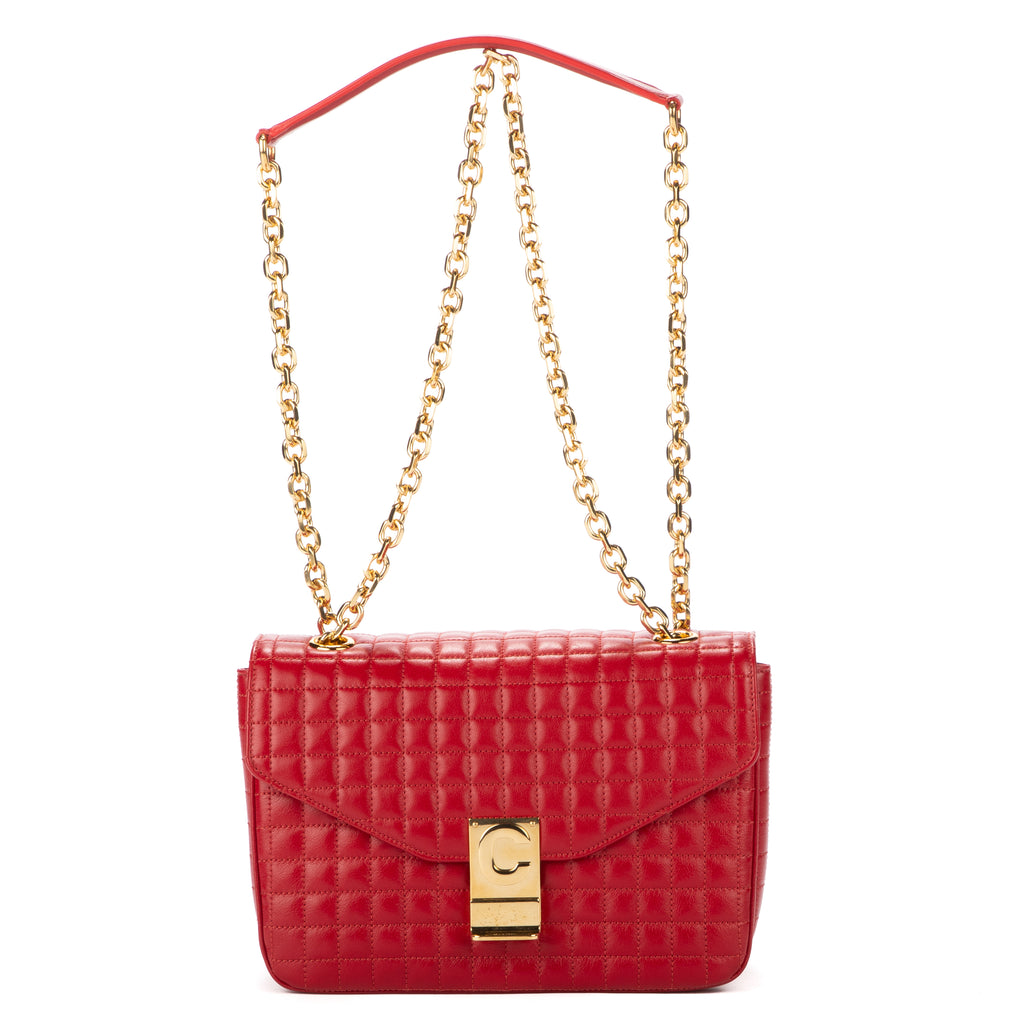 Bandolera Bolso C Piel de becerro roja