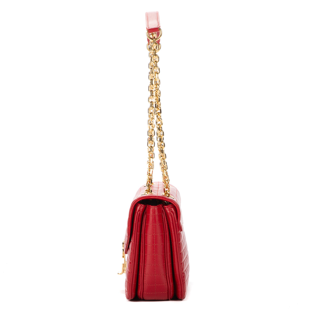 Bandolera Bolso C Piel de becerro roja