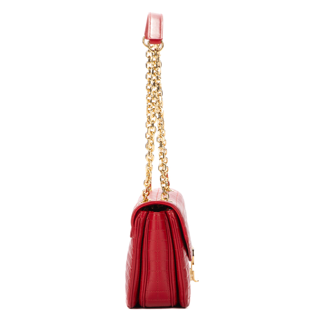 Bandolera Bolso C Piel de becerro roja