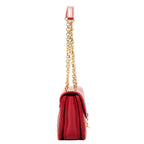Bandolera Bolso C Piel de becerro roja