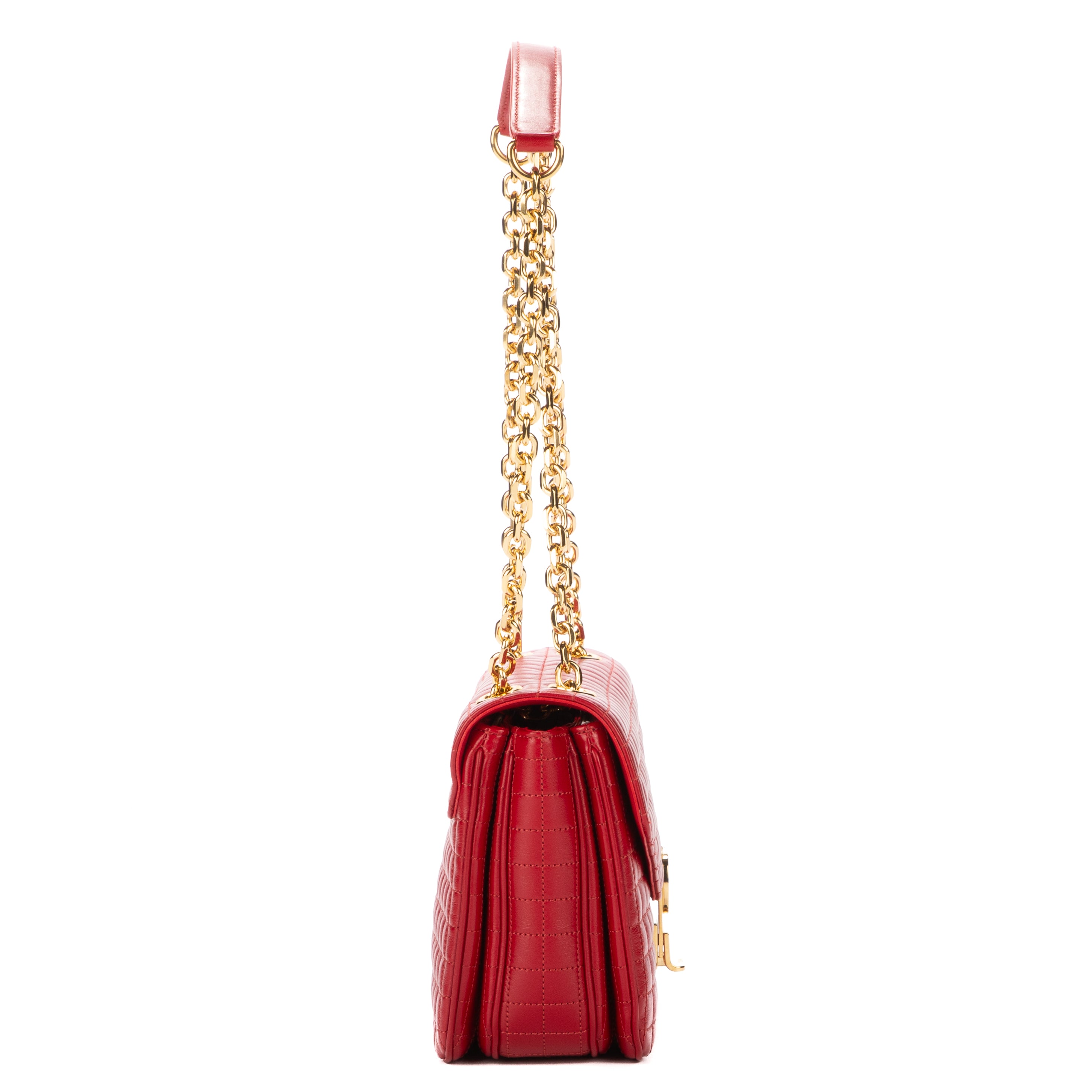 Bandolera Bolso C Piel de becerro roja