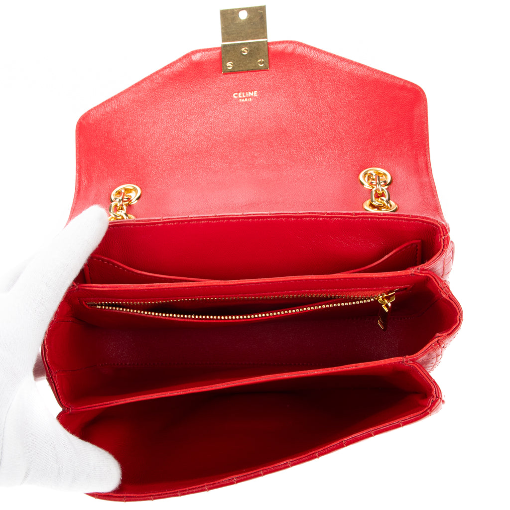 Bandolera Bolso C Piel de becerro roja