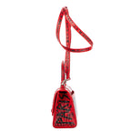 Handbag Hourglass XS Red Graffiti Croc Embossed Leather