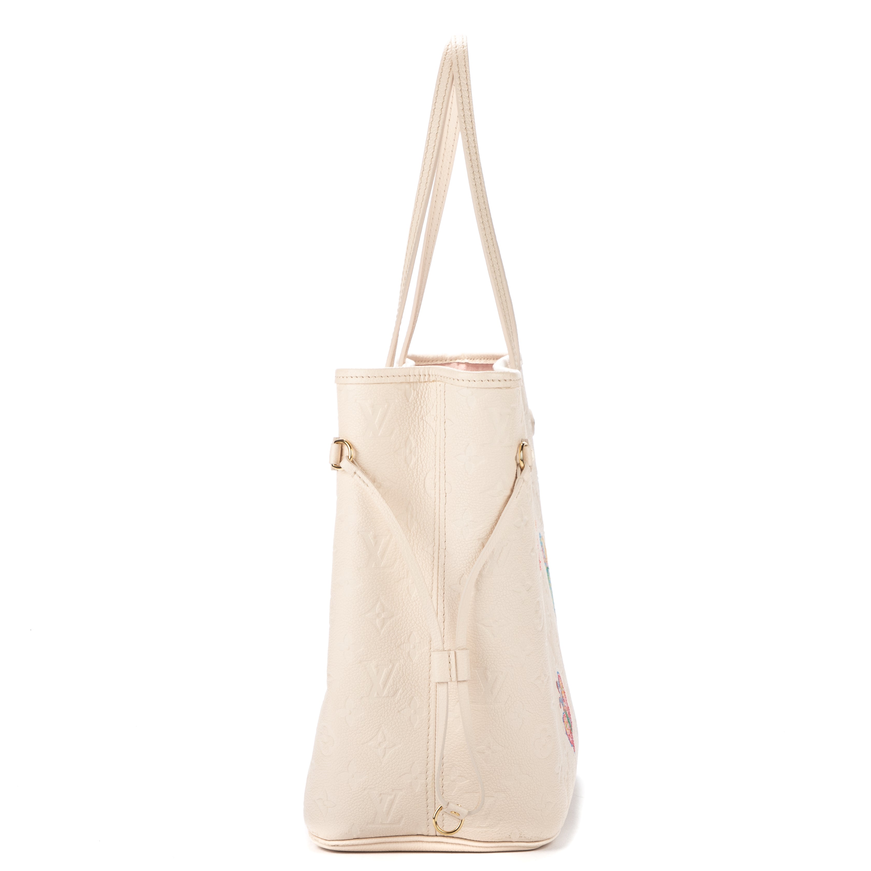Shoulder Bag Ltd. Ed. Yayoi Kusama Flower Neverfull MM Quartz White Monogram Empreinte Infinity Dots