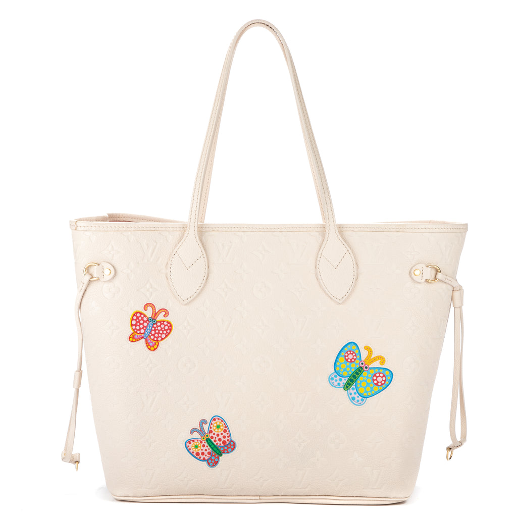 Bolso de hombro Ed. Ltda. Yayoi Kusama Flower Neverfull MM Cuarzo Blanco Monograma Empreinte Lunares Infinitos