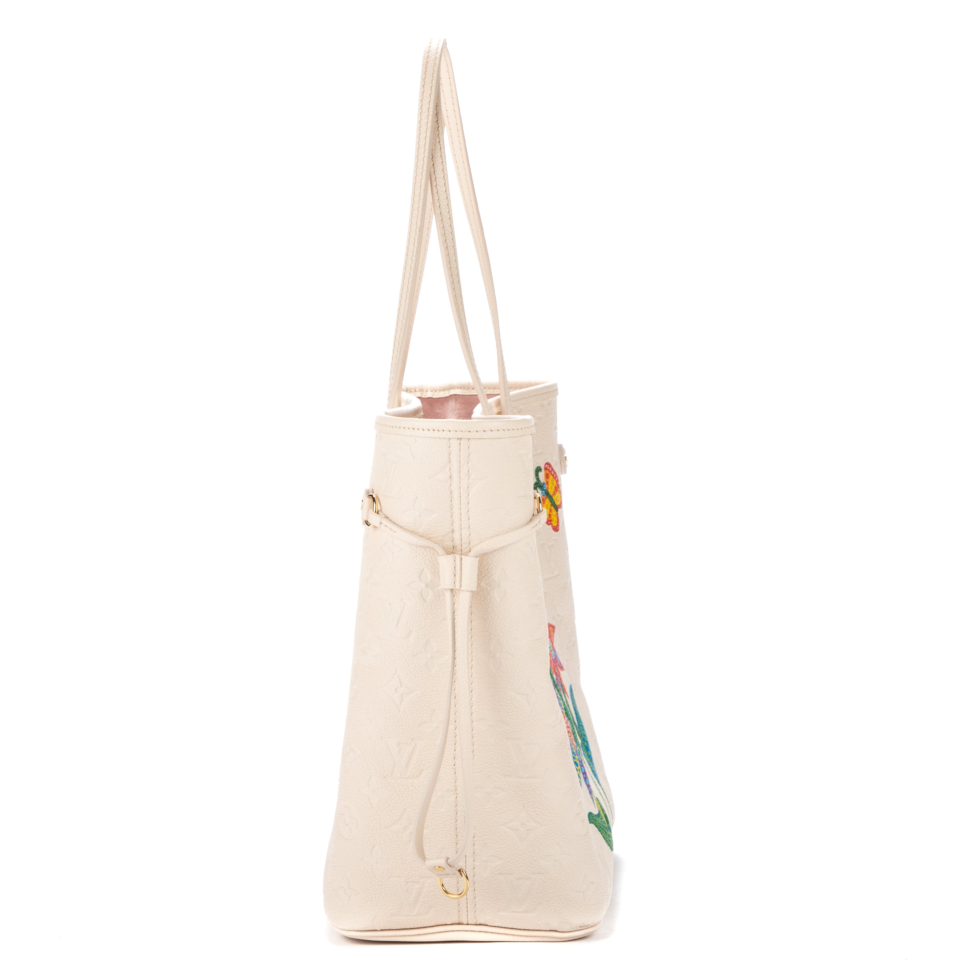 Shoulder Bag Ltd. Ed. Yayoi Kusama Flower Neverfull MM Quartz White Monogram Empreinte Infinity Dots
