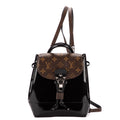 Mochila Hot Spring de piel Vernis negra/lona Monogram