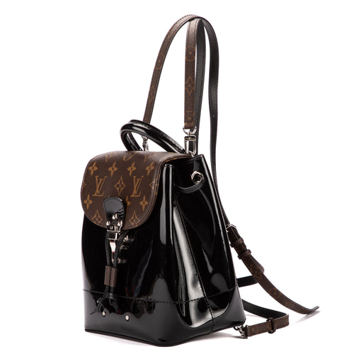 Backpack Hot Spring Black Vernis Leather/Monogram Canvas