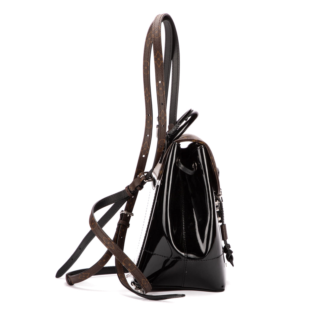 Mochila Hot Spring de piel Vernis negra/lona Monogram