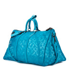 Travel Bag Ltd. Ed. Virgil Abloh Mesh Triangle Summer 2019 Keepall Bandouliere Turquiose Monogram See Through