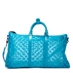 Travel Bag Ltd. Ed. Virgil Abloh Mesh Triangle Summer 2019 Keepall Bandouliere Turquiose Monogram See Through