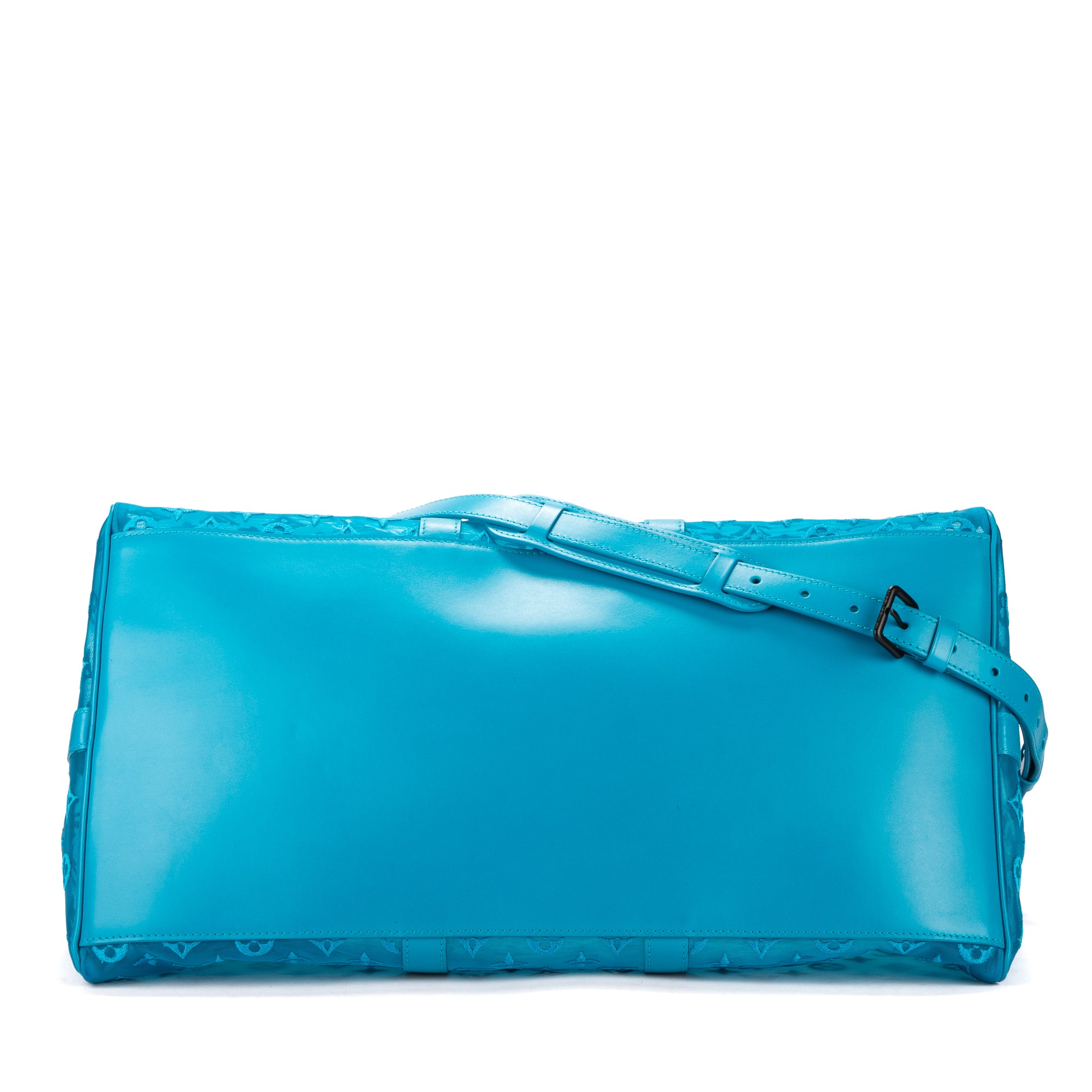 Travel Bag Ltd. Ed. Virgil Abloh Mesh Triangle Summer 2019 Keepall Bandouliere Turquiose Monogram See Through