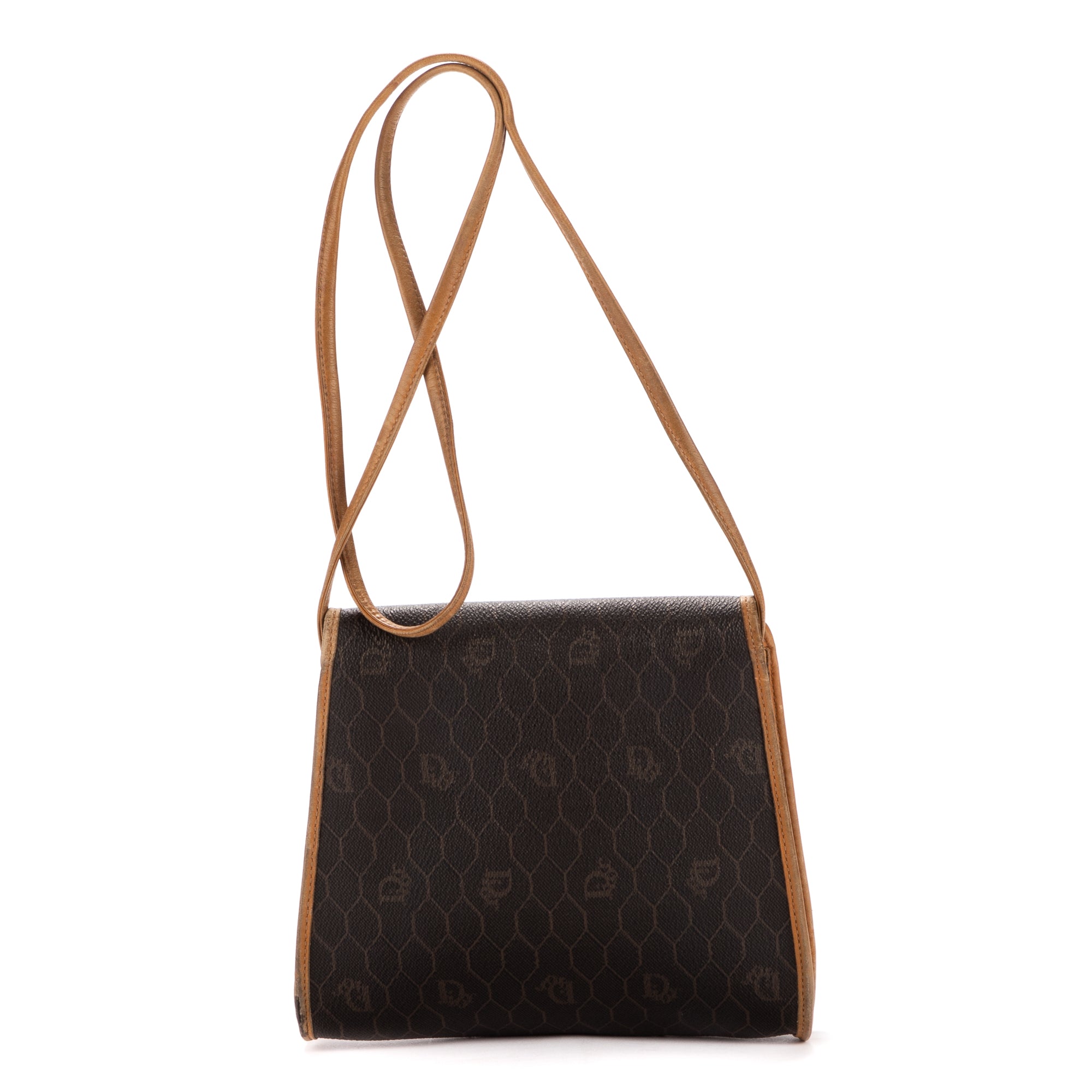 Shoulder Bag Honeycomb Sling Brown Honeycomb Coated Canvas