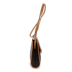 Shoulder Bag Honeycomb Sling Brown Honeycomb Coated Canvas