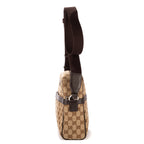 Sac bandoulière messager toile monogramme beige