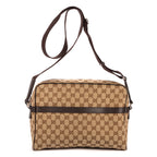Sac bandoulière messager toile monogramme beige