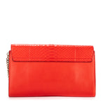 Clutch Faye Clutch Piel Lisa Roja Grabada Pitón