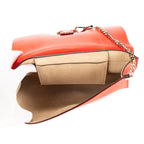Clutch Faye Clutch Piel Lisa Roja Grabada Pitón