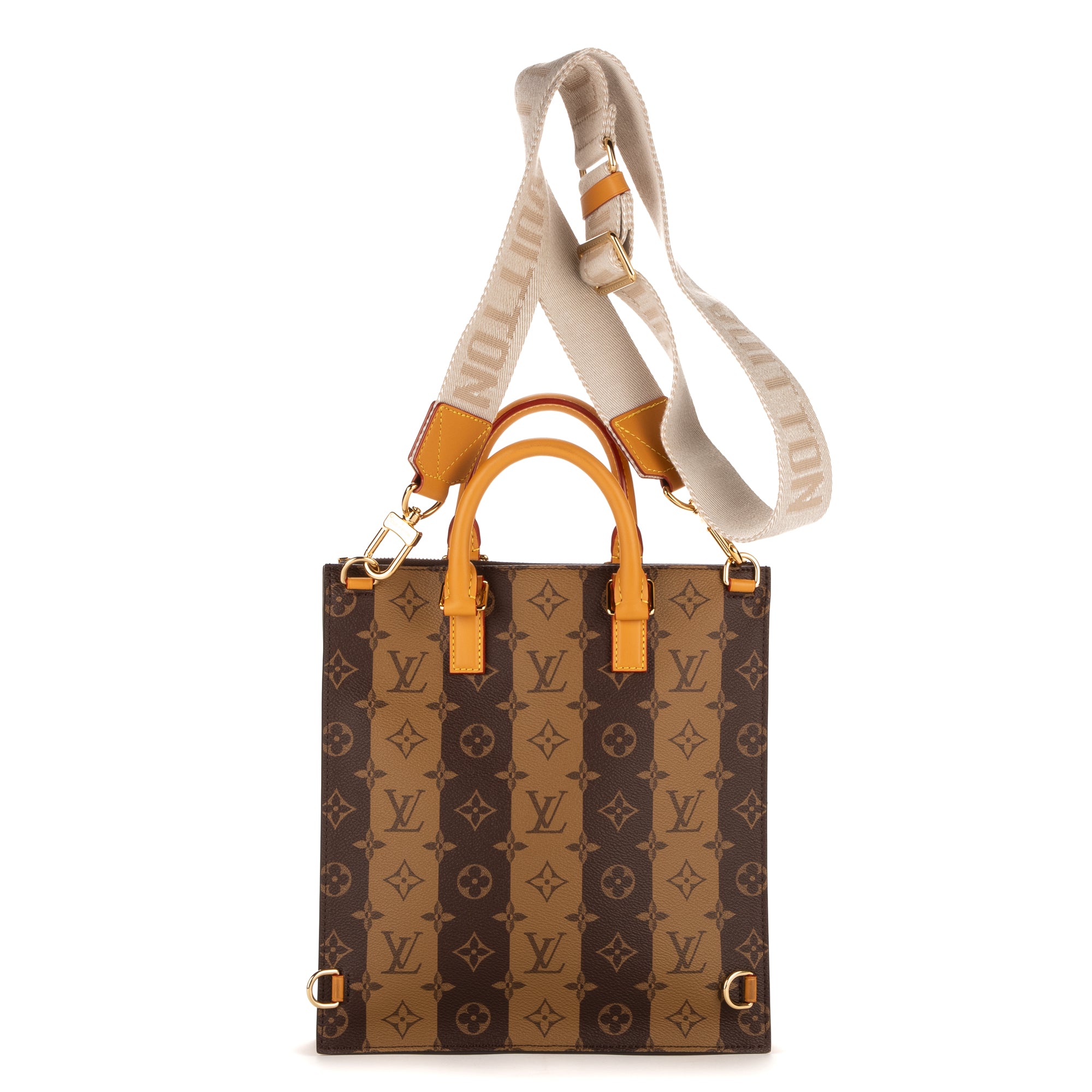 Handbag Ltd. Ed. Virgil Abloh Nigo Stripes Sac Plat Brown Monogram Stripes