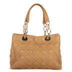 Handbag Soft Shopping Small Beige Deerskin Leather