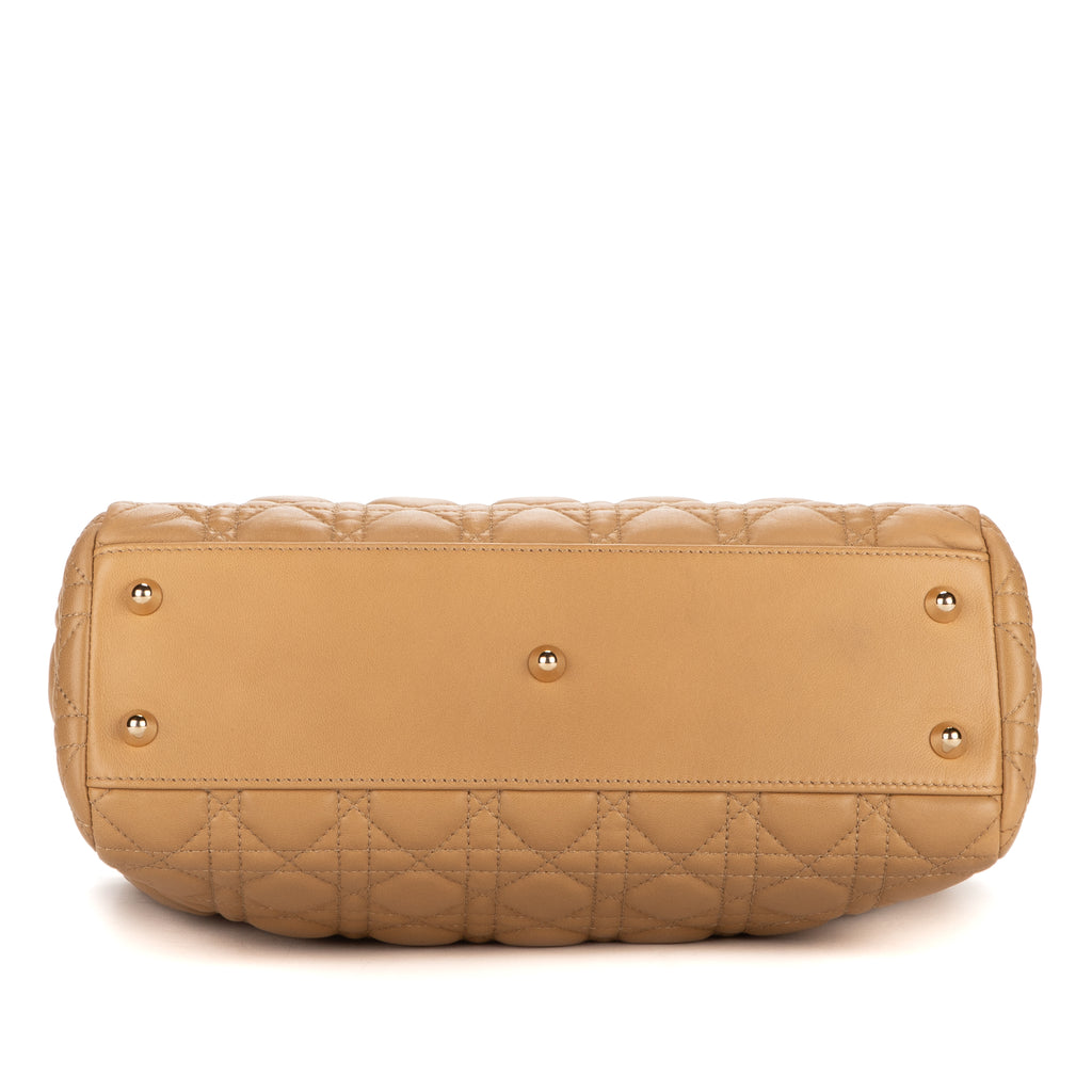 Handbag Soft Shopping Small Beige Deerskin Leather