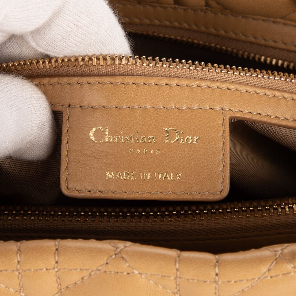 Handbag Soft Shopping Small Beige Deerskin Leather