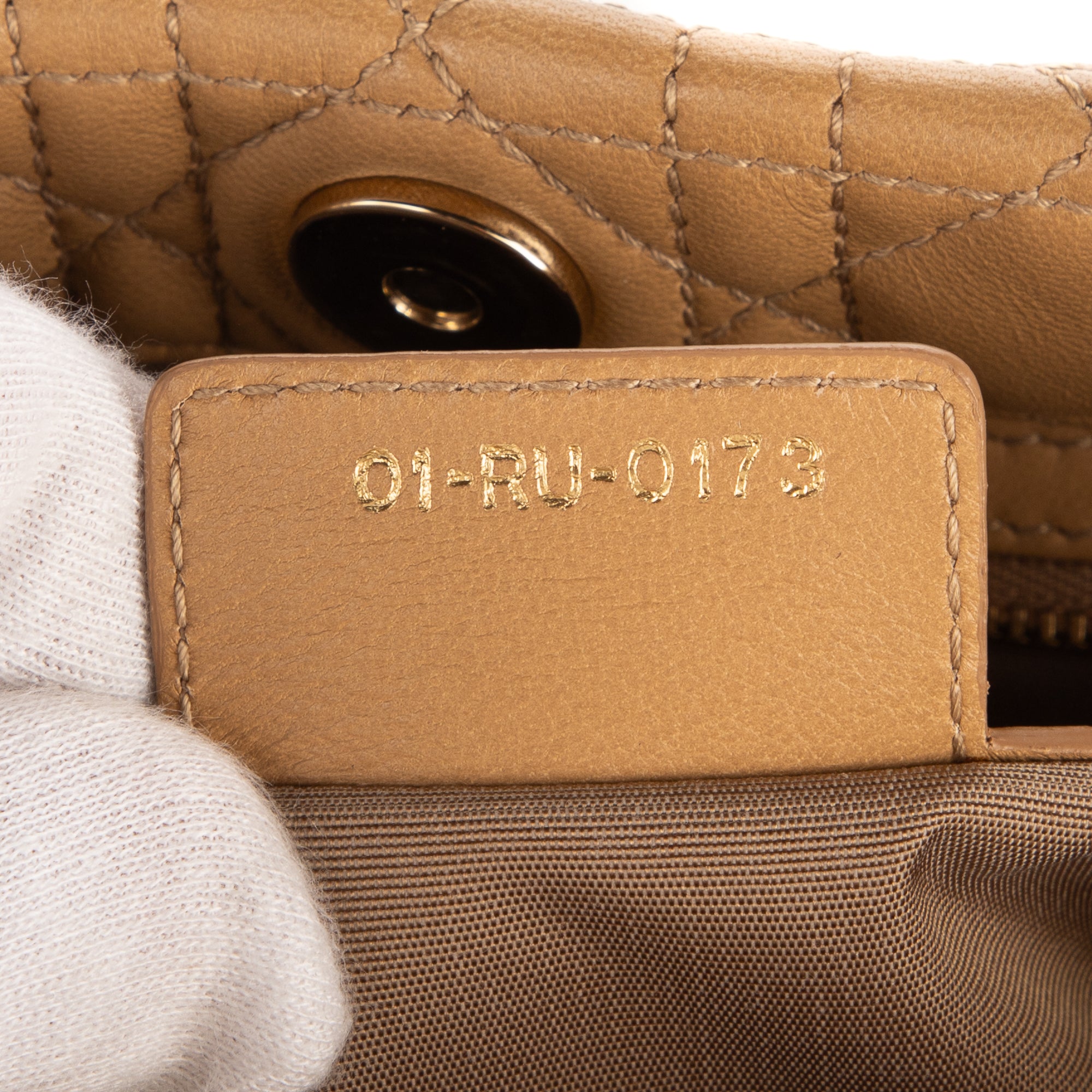 Handbag Soft Shopping Small Beige Deerskin Leather