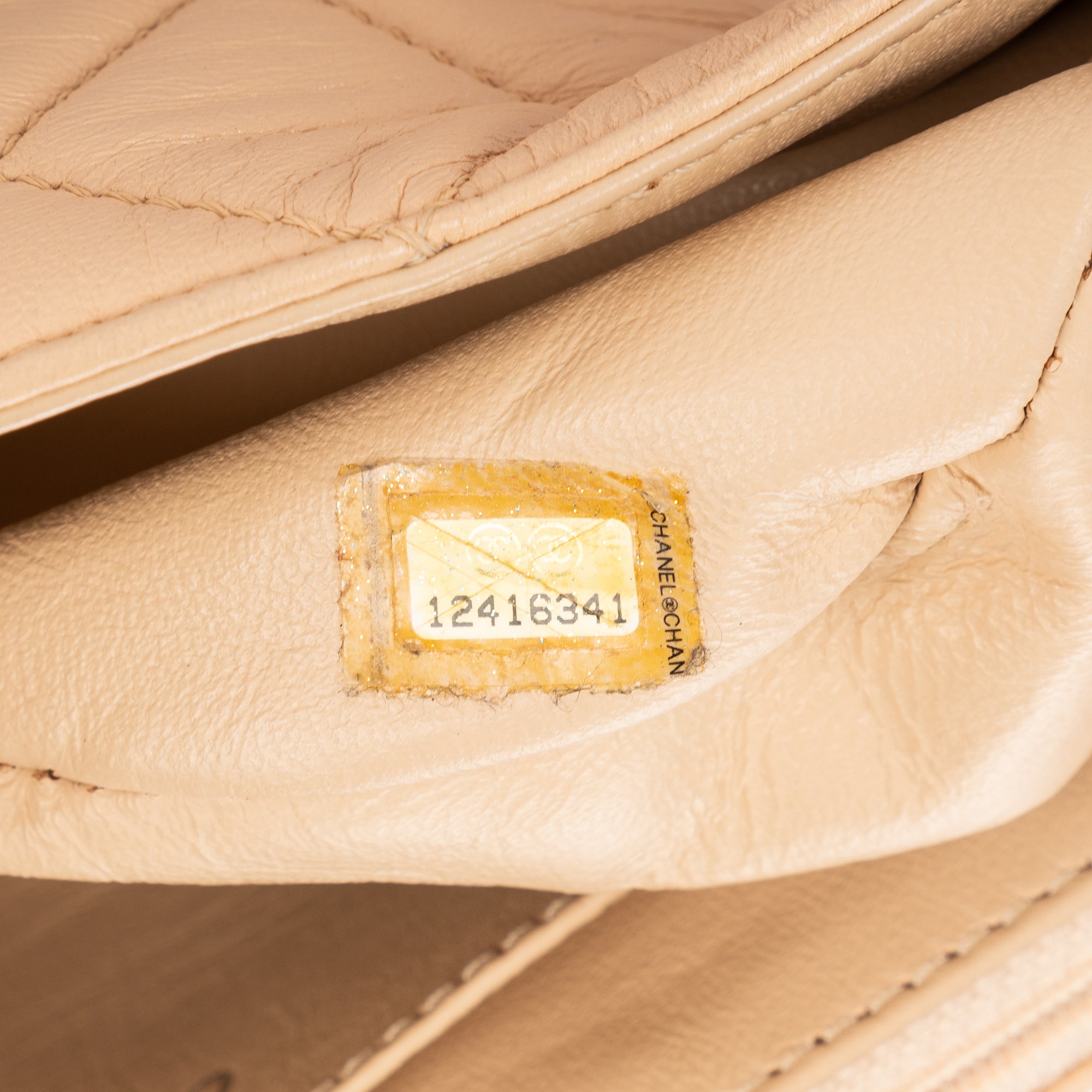 Shoulder Bag Timeless flap Jumbo Beige Calfskin Leather