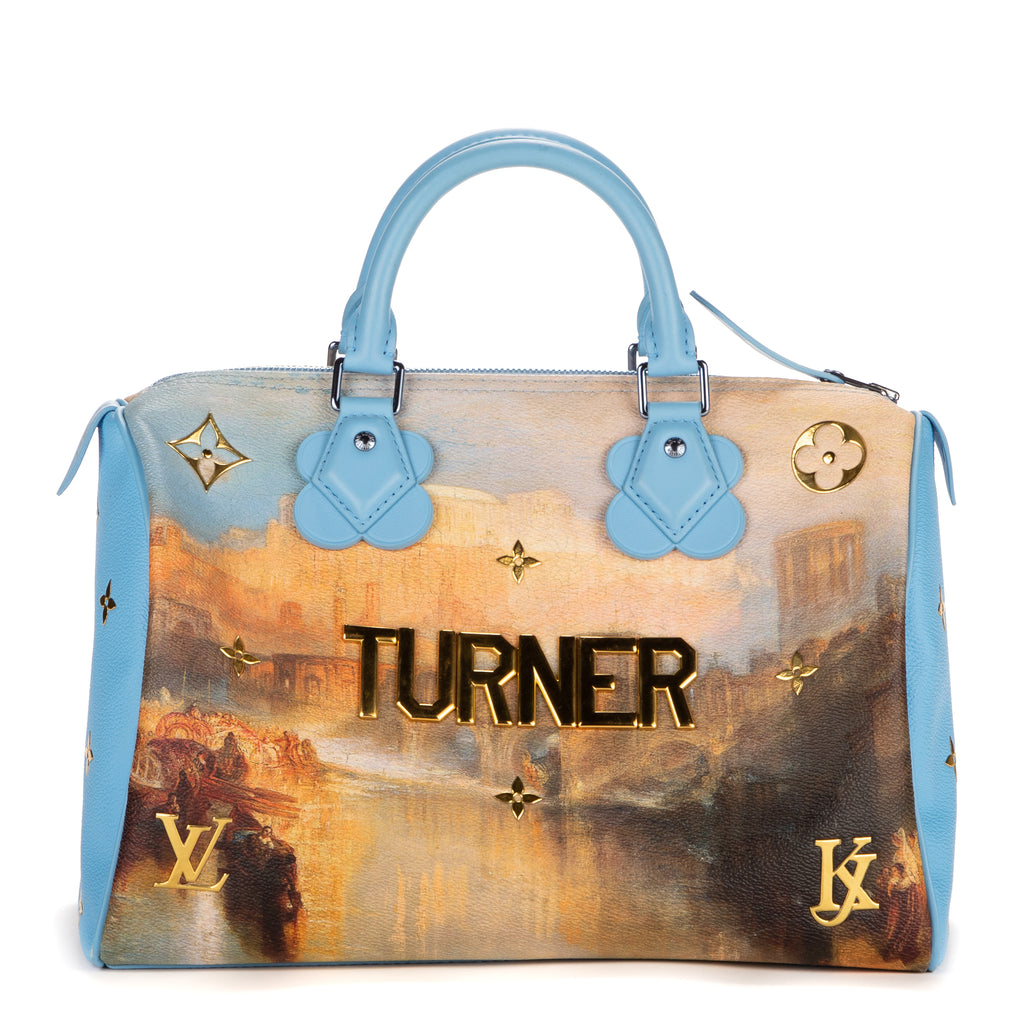 Handbag Ltd. Ed. Jeff Koons Masters Collection Turner Speedy 30 Blue Masters Collection Turner Printed Canvas