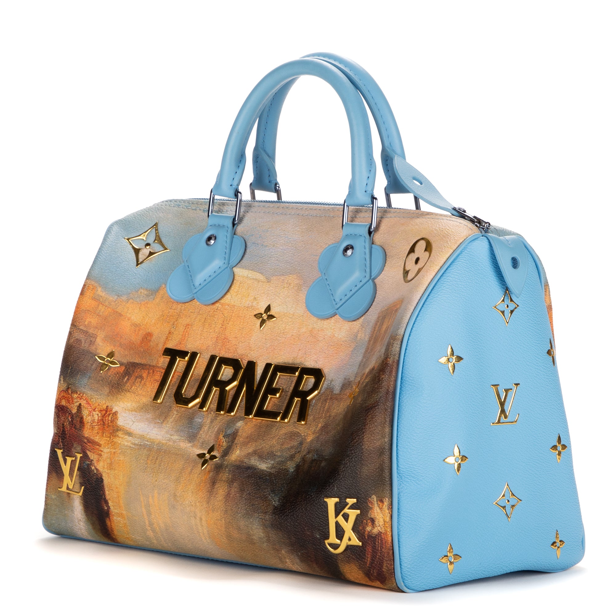 Handbag Ltd. Ed. Jeff Koons Masters Collection Turner Speedy 30 Blue Masters Collection Turner Printed Canvas