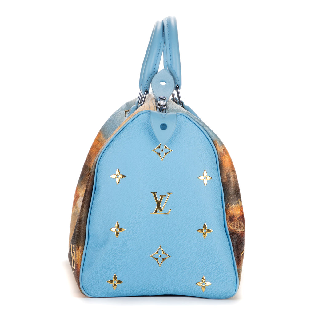 Handbag Ltd. Ed. Jeff Koons Masters Collection Turner Speedy 30 Blue Masters Collection Turner Printed Canvas