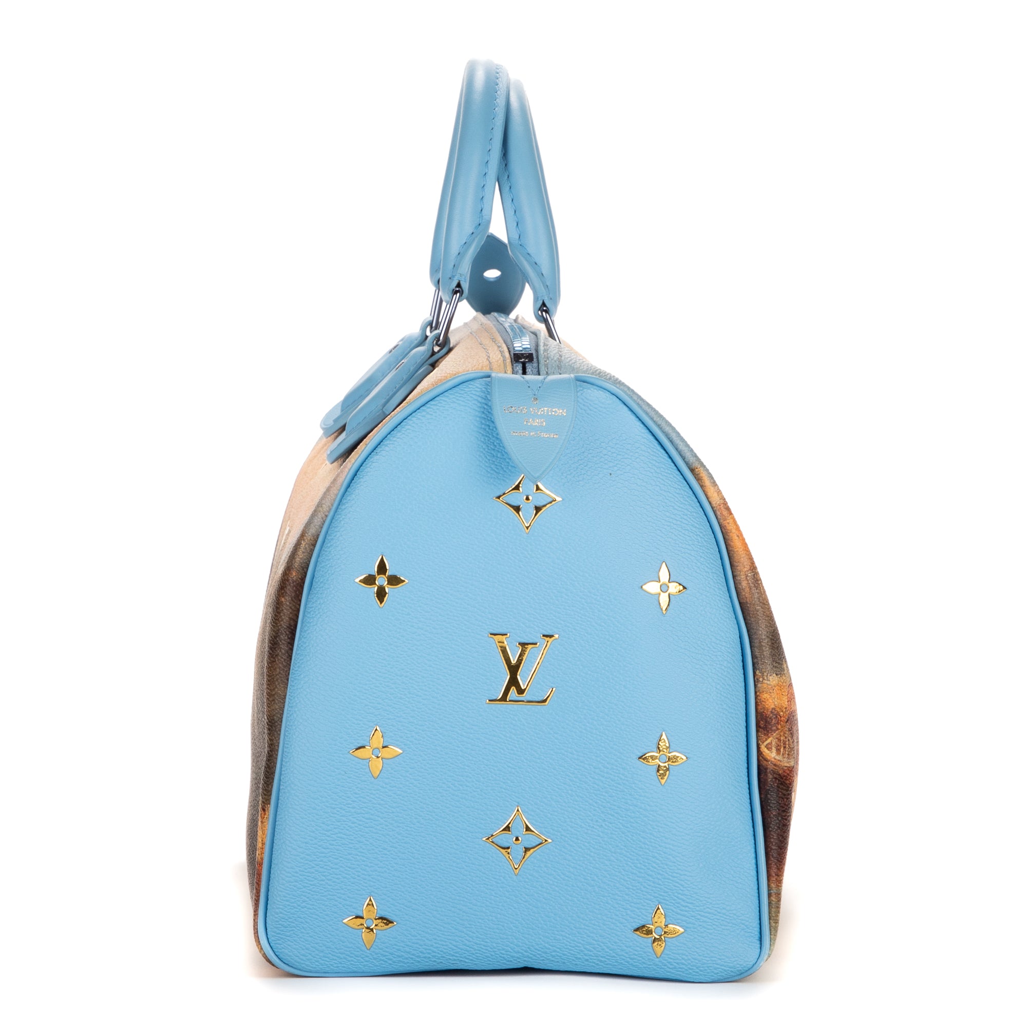 Handbag Ltd. Ed. Jeff Koons Masters Collection Turner Speedy 30 Blue Masters Collection Turner Printed Canvas