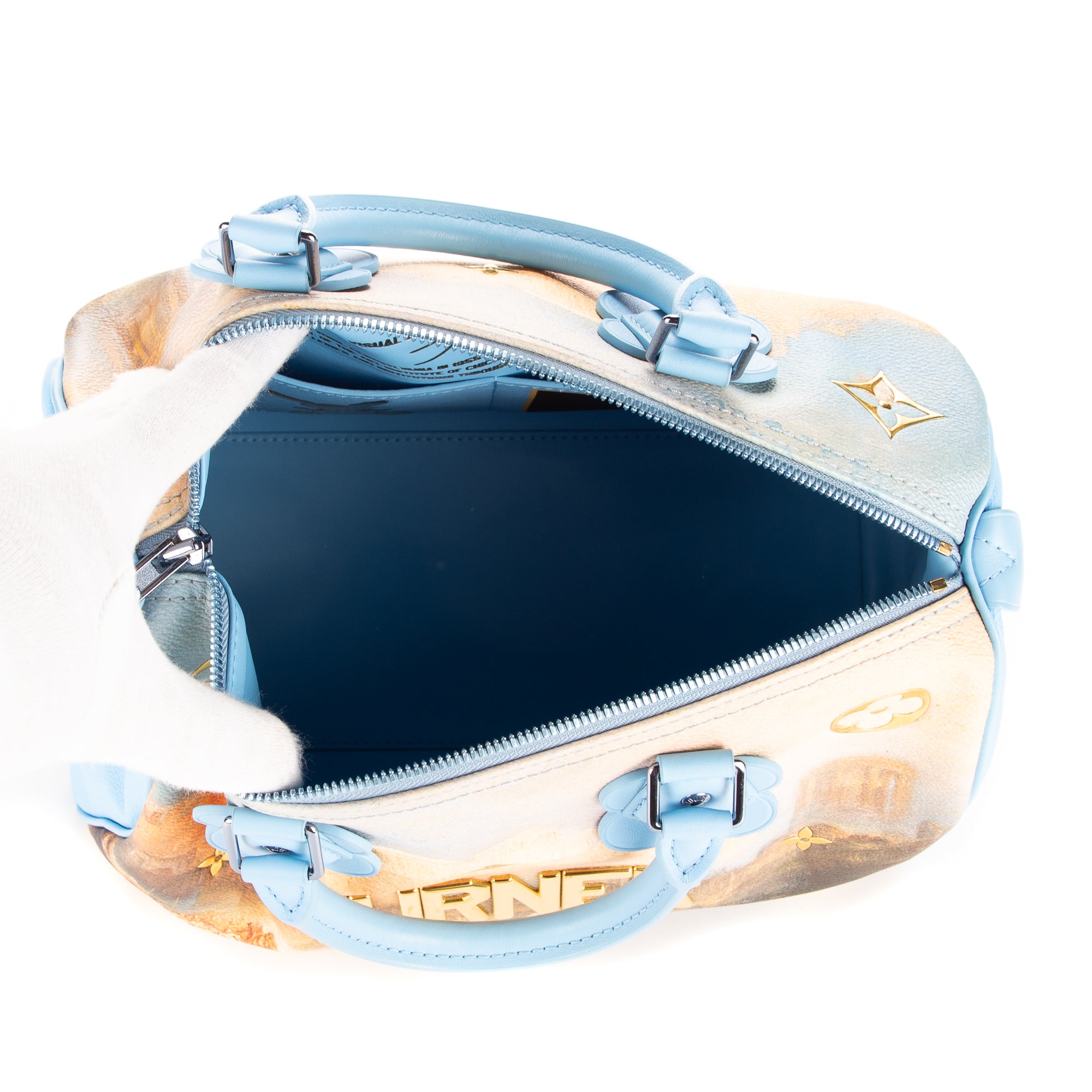 Bolso Ed. Lim. Jeff Koons Masters Collection Turner Speedy 30 Azul Masters Collection Turner Lona Estampada