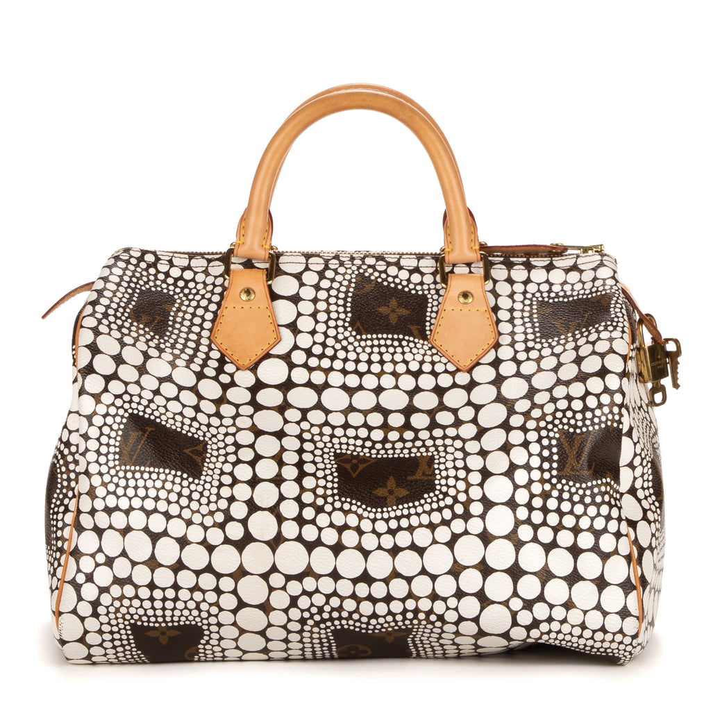 Handbag Ltd. Ed. Yayoi Kusama Town Speedy 30 Brown Monogram Dots