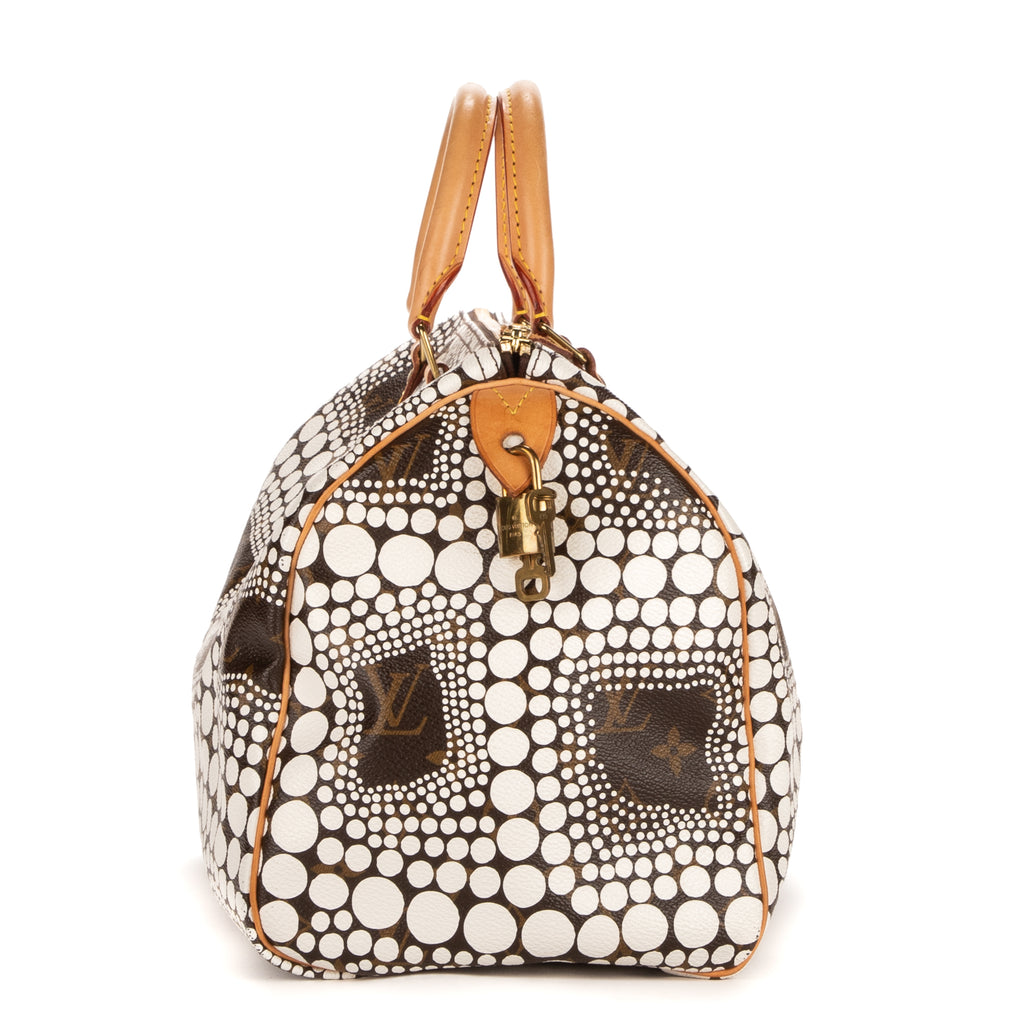 Handbag Ltd. Ed. Yayoi Kusama Town Speedy 30 Brown Monogram Dots