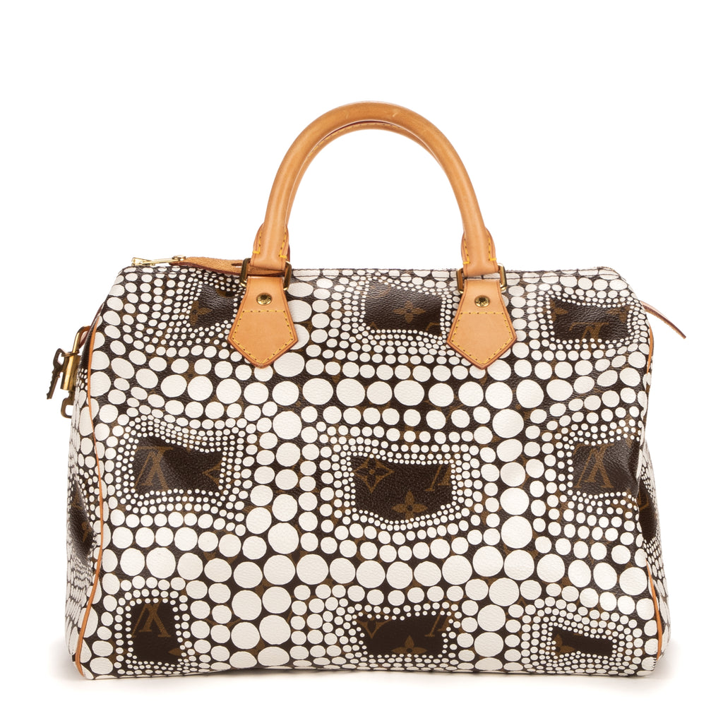 Handbag Ltd. Ed. Yayoi Kusama Town Speedy 30 Brown Monogram Dots