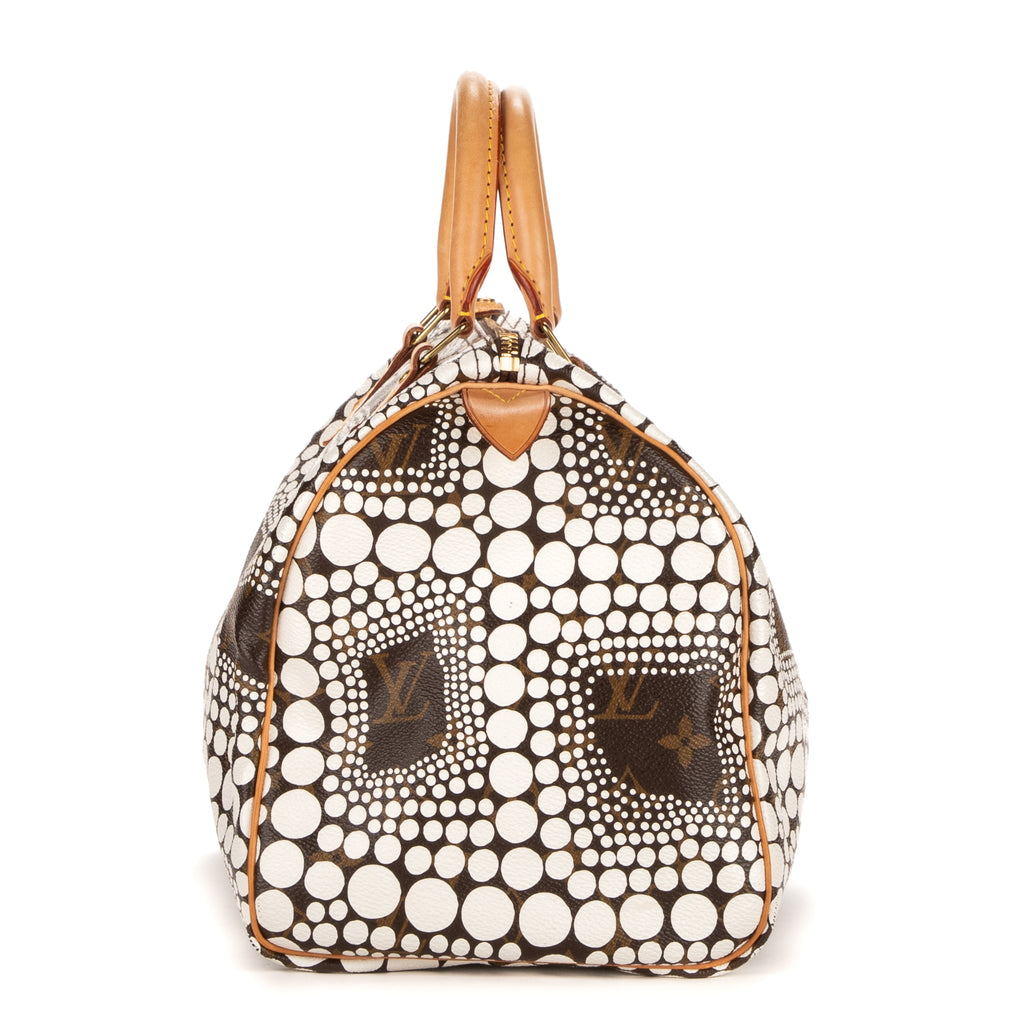 Handbag Ltd. Ed. Yayoi Kusama Town Speedy 30 Brown Monogram Dots