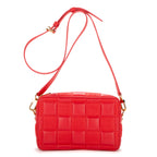 Shoulder Bag Pochette Troca Red Damier Quilted Lambskin Leather