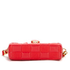 Shoulder Bag Pochette Troca Red Damier Quilted Lambskin Leather