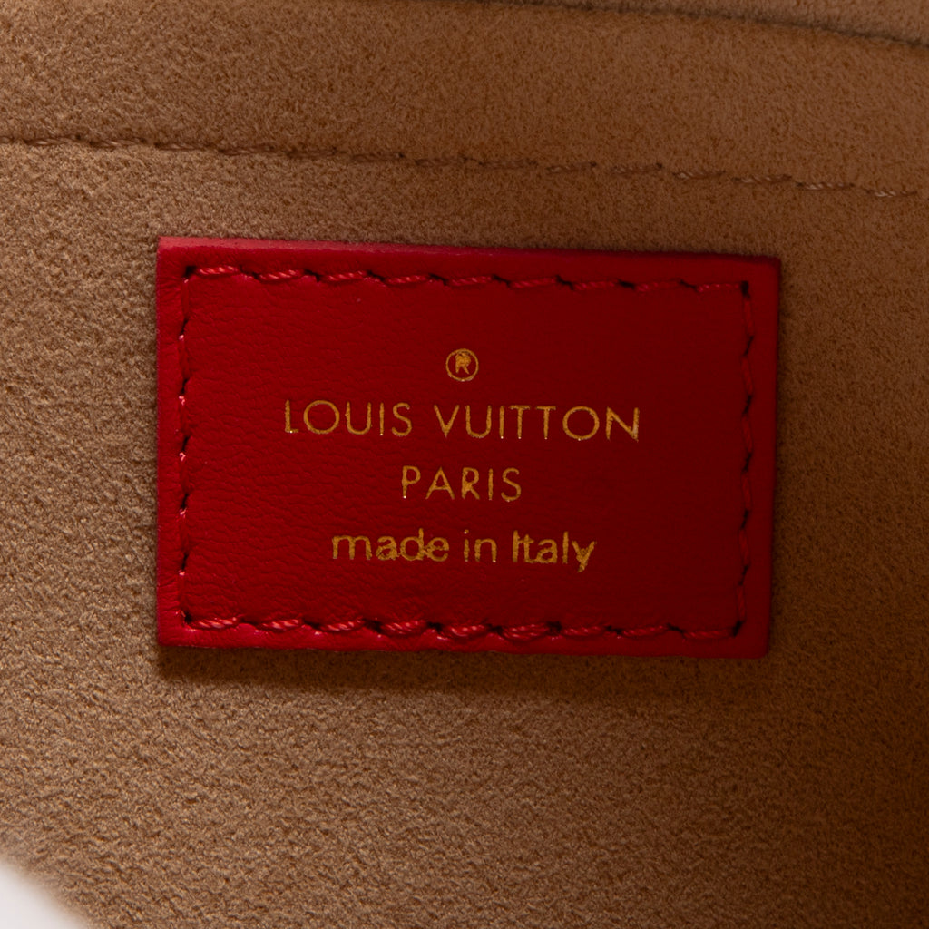 Sac bandoulière pochette Troca en cuir d'agneau matelassé Damier rouge
