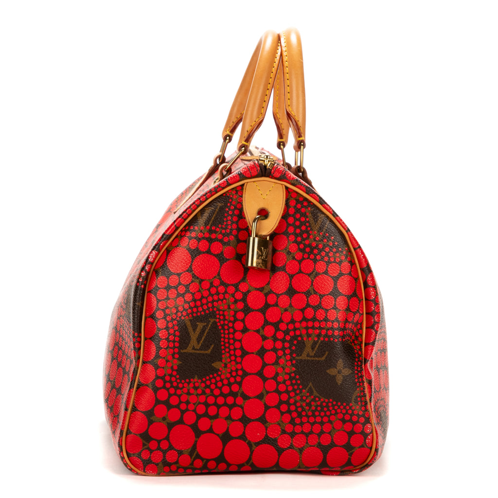Handbag Ltd. Ed. Yayoi Kusama Infinity Dots Speedy 30 Brown Monogram Dots