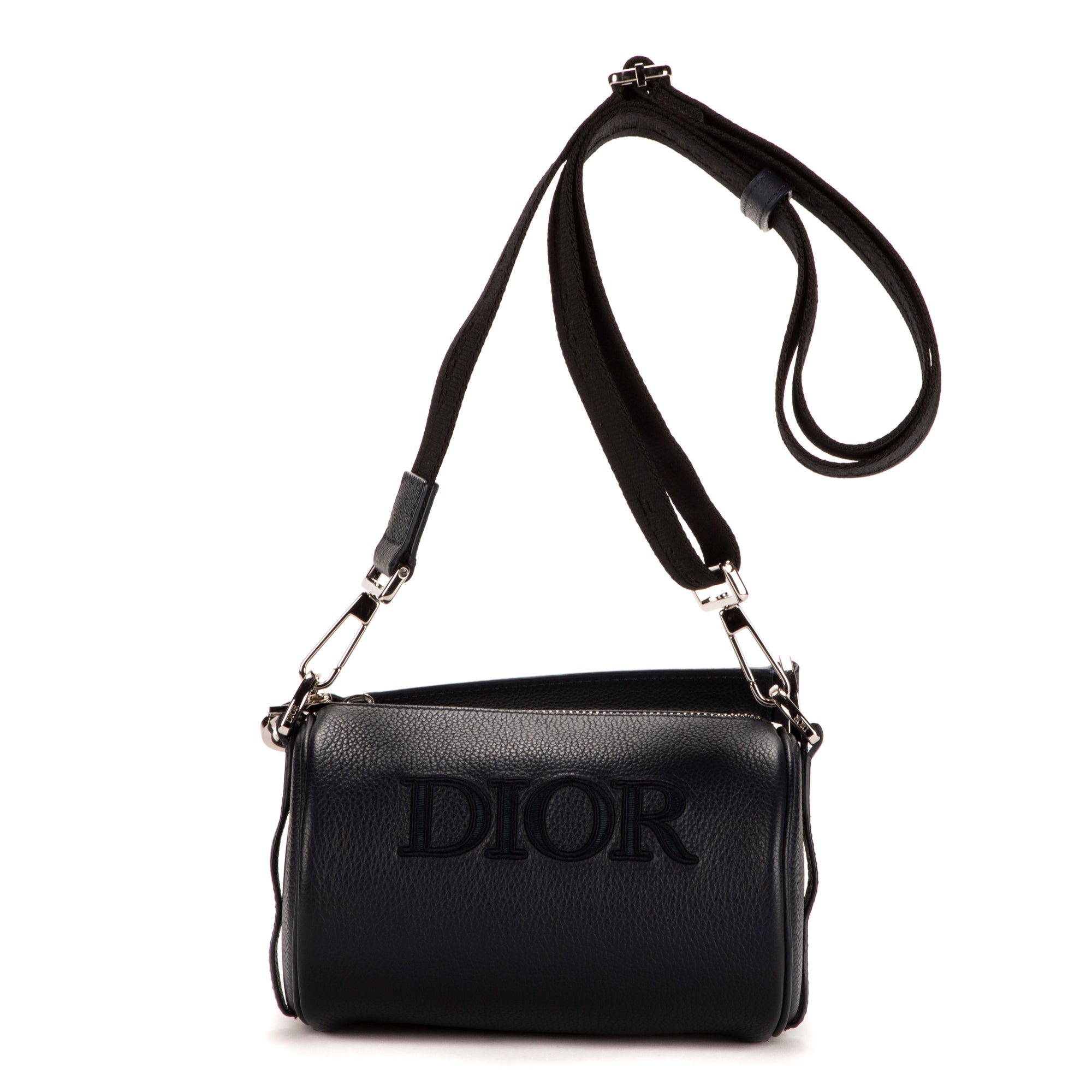 Shoulder Bag Dior Roller Mini Navy Cowhide leather Silver AA Mini Navy Cowhide Leather